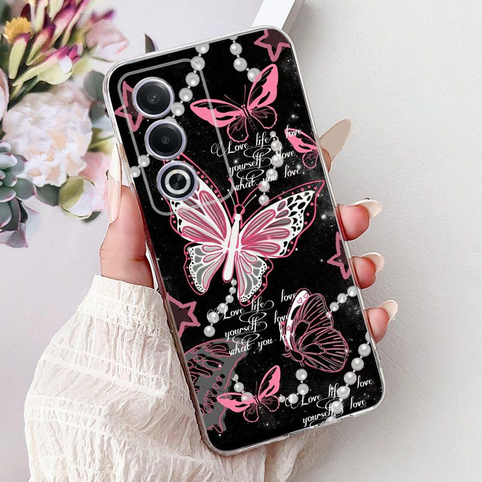 For OPPO A3 Pro A80 CPH2639 Elegant Floral Cat Printed Phone Case For Oppo  A80 A3 Pro 5G Global Soft Silicone TPU Cases