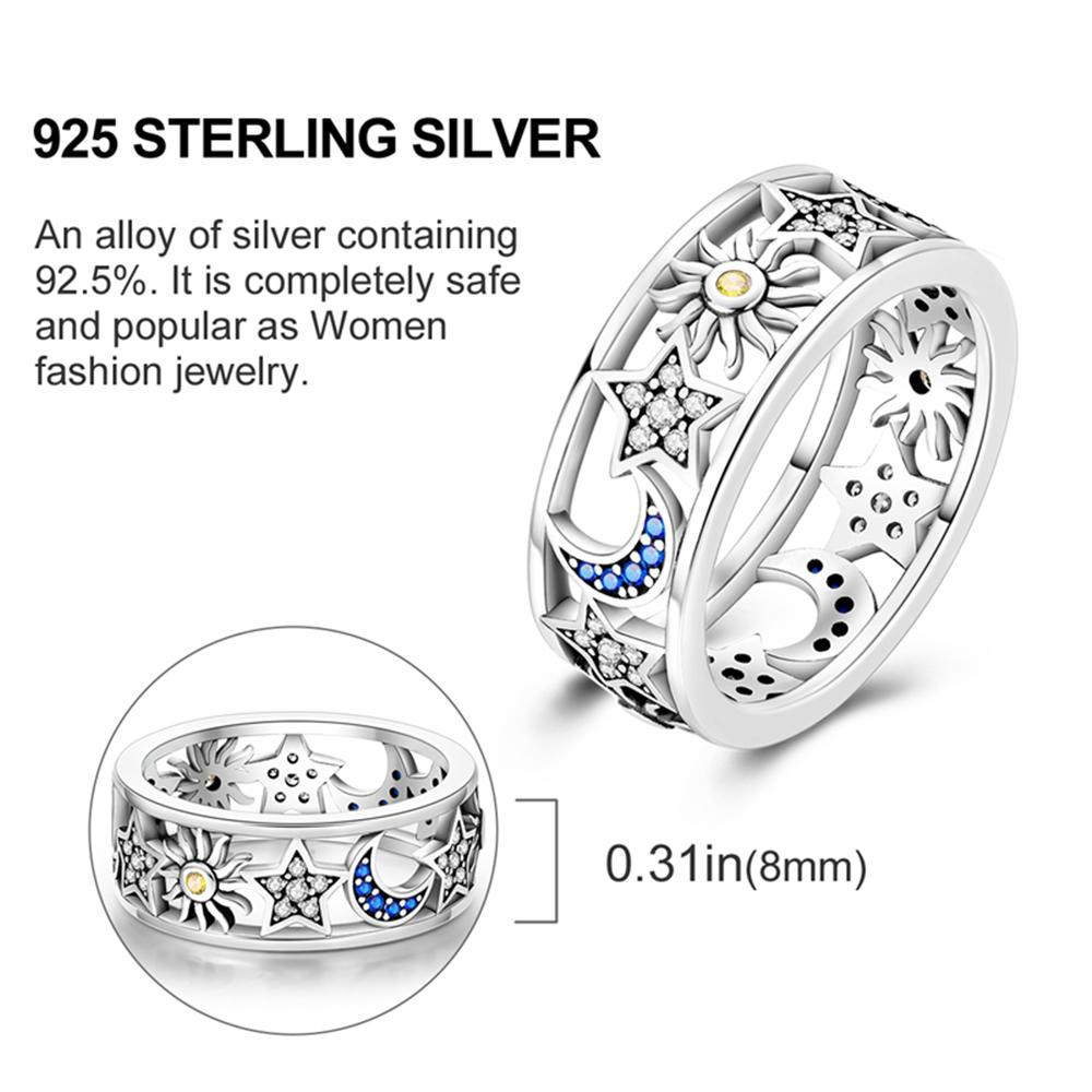 Copper Metal Colors Starry Hollowed-out Ring Sparkling Zircon Copper Metal Colors Jewel Ring Holiday Party High Quality Fine High Quality Fine