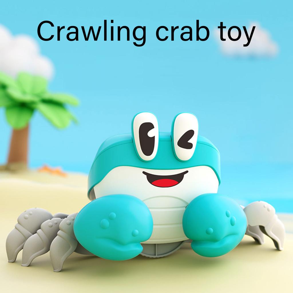 Obstacle Avoidance Crab Crawling Toy with Music & Light for Preschool Kid Toddler Crawl Learning Educational Sensory Toy