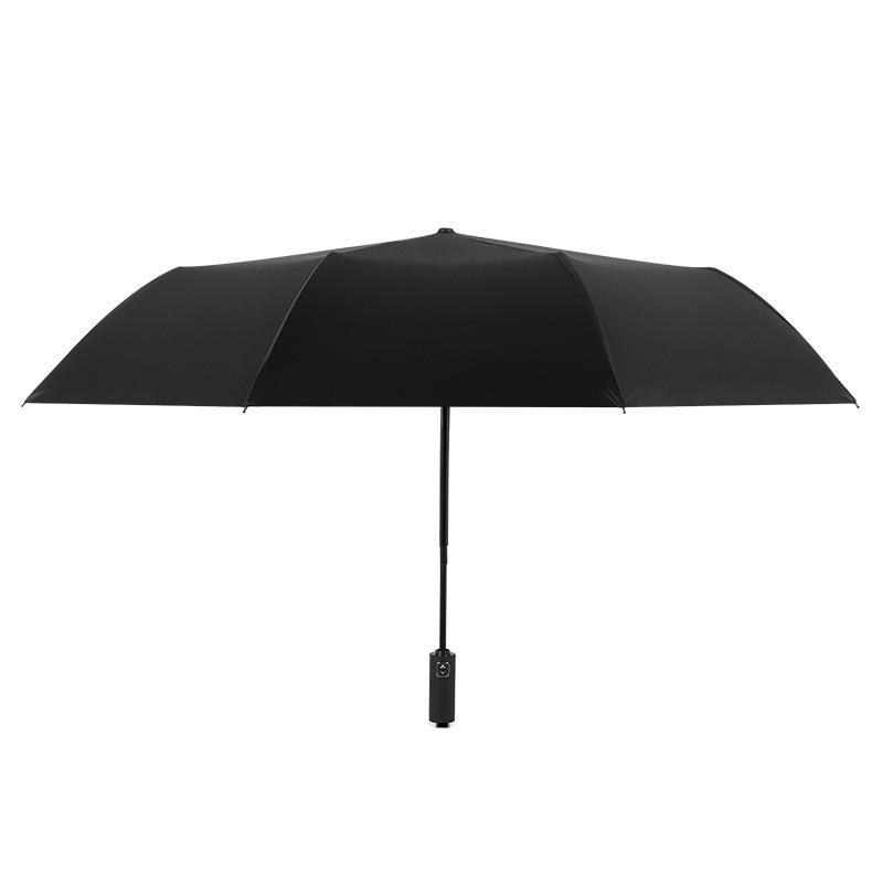 Ten-Bone Automatic XL Sunshade Umbrella: Dual-Use, Rain or Shine, Folding Sun Umbrella with Black Glue Coating.