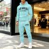Men's Printed Hoodie and Sweatpants Set Casual Athletic Tracksuit with Matching Hooded Sweatshirt