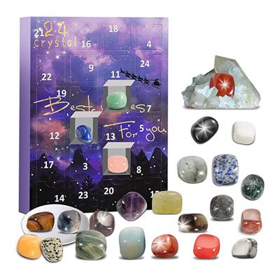 Gemstone Christmas Advent Calendar 24 Days Christmas Stone Countdown Calendar Christmas Countdown Rock