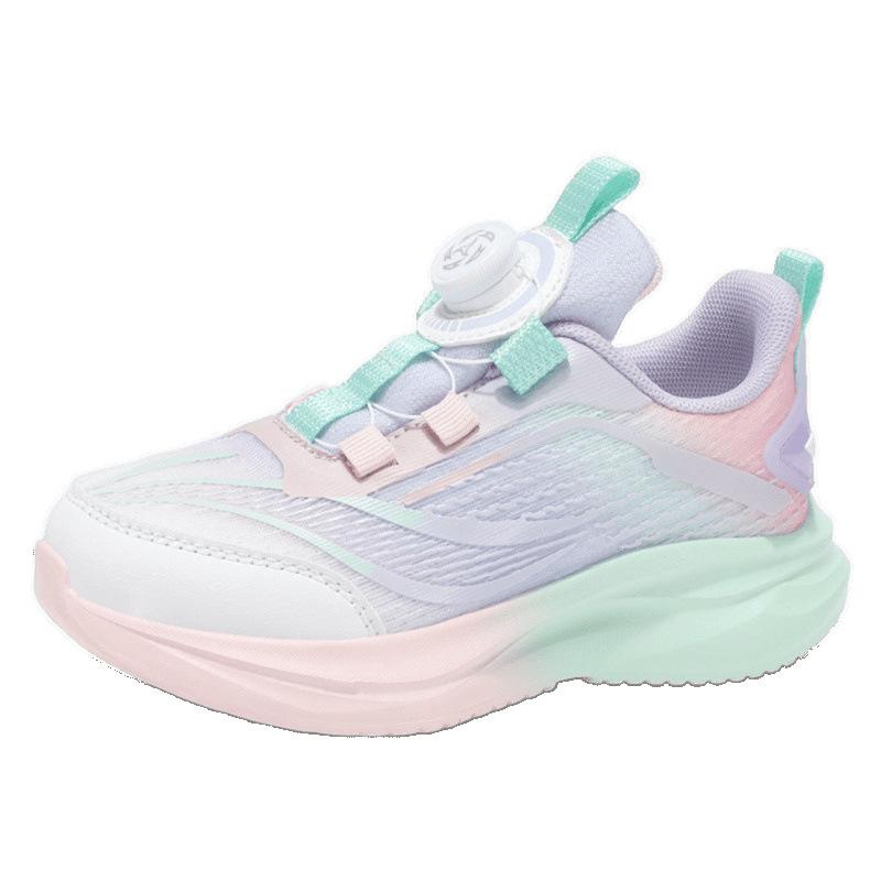 Girls' Sports Shoes Spring 2025 New Rotating Buckle Children's Shoes Medium and Large Children's Girls Mesh Breathable Dad Shoes
