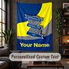 Personalisierte Wandteppich, BIRMINGHAM CITY Fußball Benutzerdefinierter Text, Weicher Stoff Wandkunst Für Innenraumdekoration
