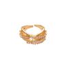 14k Gold Plated Double Layer Zircon Pearl Retro French Ring - Versatile High-End Jewelry