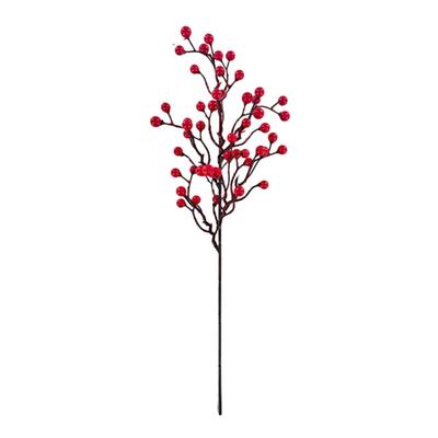 Künstlicher Roter Beerenzweig Weihnachts-Stechpalmenbeerenstiel Falsche Pflanzen Schaumbeerenzweig Weihnachtsfeiertag Hochzeitsfeier Heimdekoration