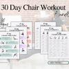 6Pcs Fitness Card Yoga Seated Postures Exercise Charts 30 Day Chair Exercises Plan Poster for Morning Sports Enduring