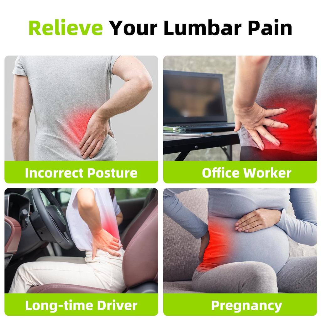 Ergonomic Memory Foam Lumbar Support Cushion for Car, Office Chair, and Wheelchair