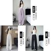 Summer Thin Polyester Wide Leg Pants For Women With Pockets For Casual Wear