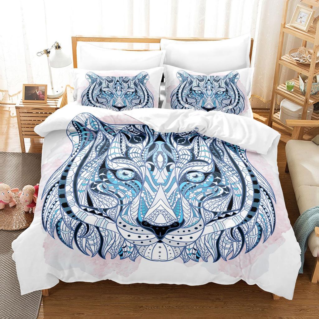Animal Digital Printing Three-Piece Home Textile Bed Sheet Kit 3D Three-Dimensional 90G Grinding Four-Piece Set
