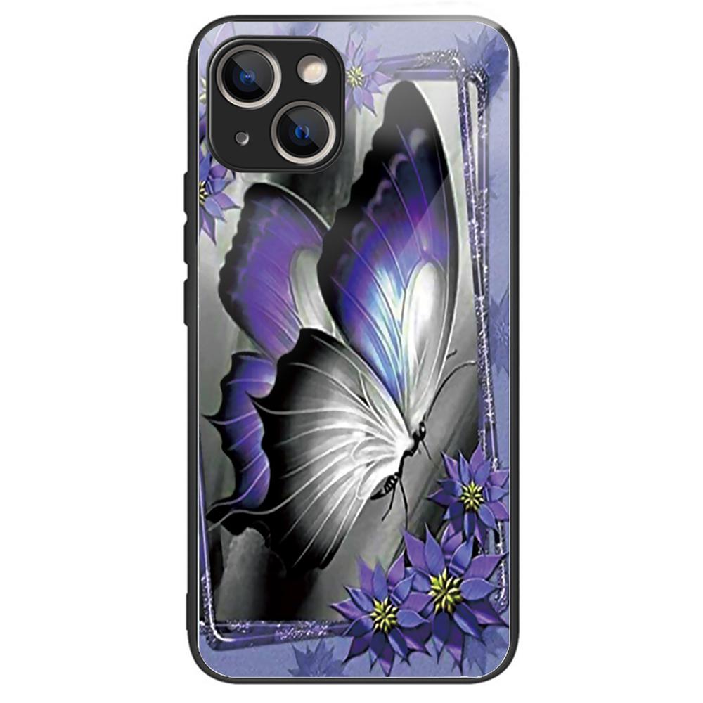 Tempered Glass+TPU Case for iPhone 15 Phone Cover Pattern Printing