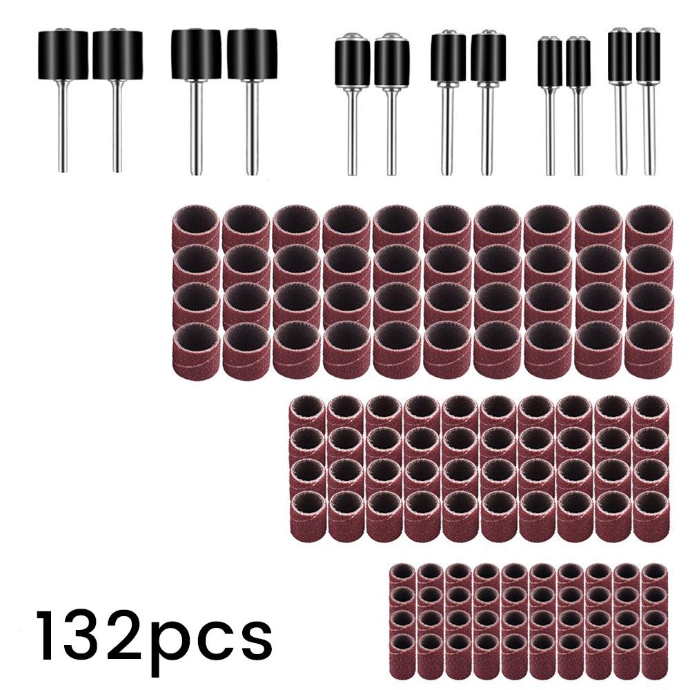 Sanding Drum Kit 80/120 Grit Sanding Flap Wheel Wear Resistant Grinding Sandpaper Rotary Tool Accessories for Polishing Grinding