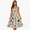 Women's Fashion Casual Christmas Print Sexy Off-the-shoulder Punk Retro Dress