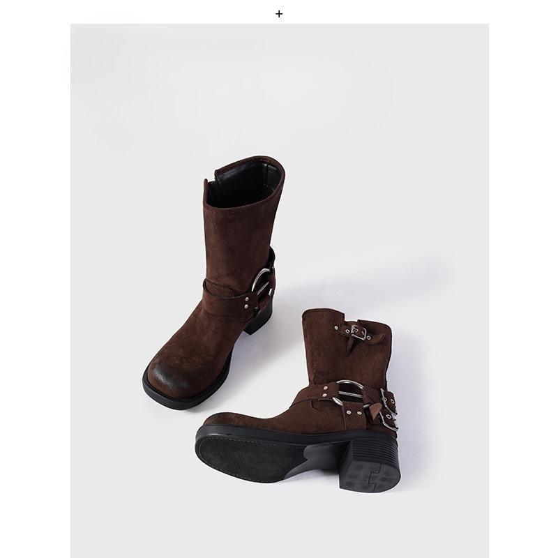 

Anti-slip Shoes, Short Boots for Autumn and Winter, Thick-soled Height-increasing Boots for Women 40 коричневий