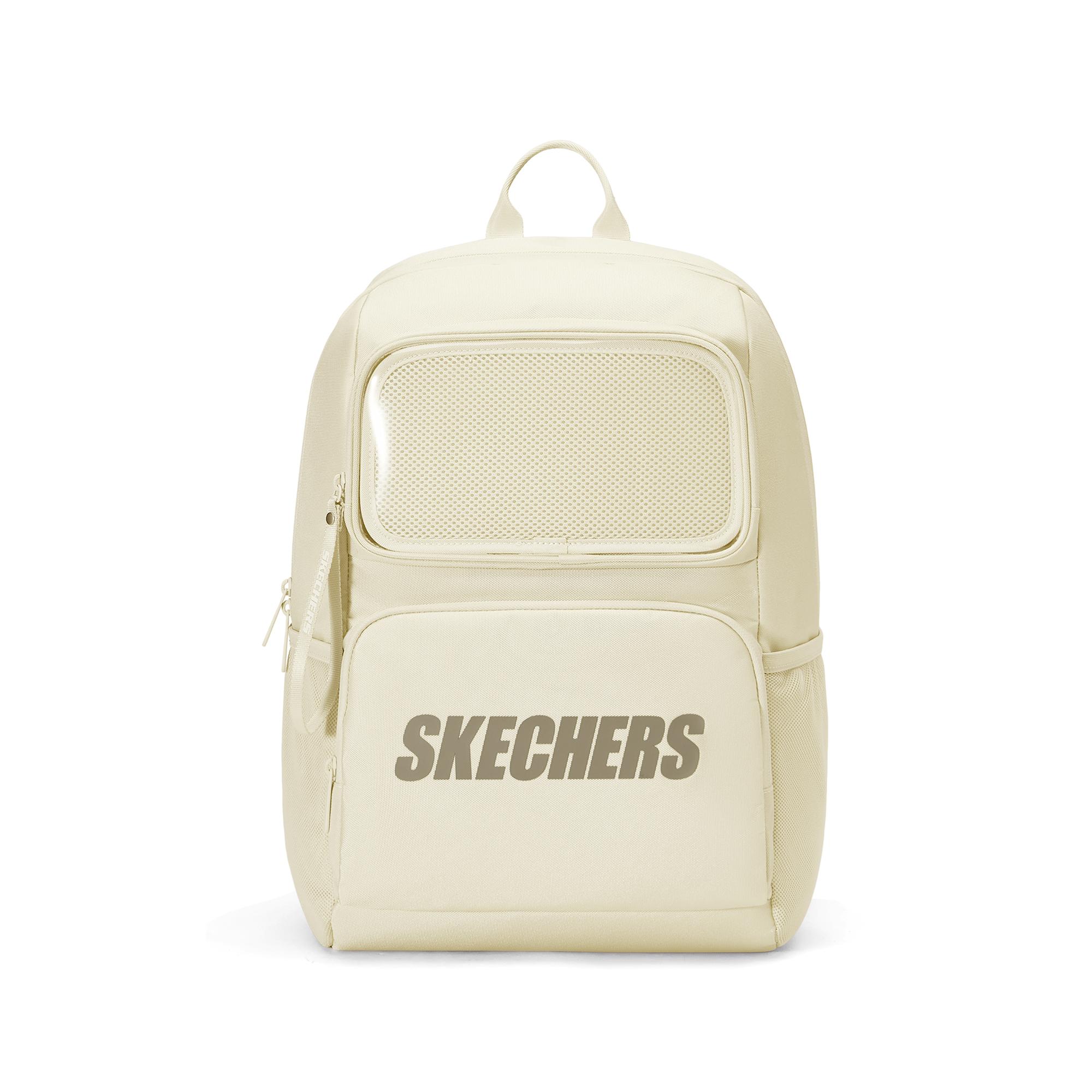 Skechers 21L Brand Logo Fashion Versatile Fabric Backpack Unisex Backpack L325U103-01LU Light Sand Yellow