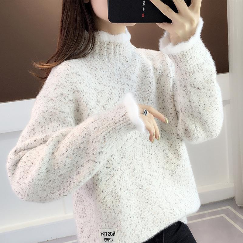 2026 Women's Chenille Sweater: Cozy High-Collar Knitwear for Autumn & Winter