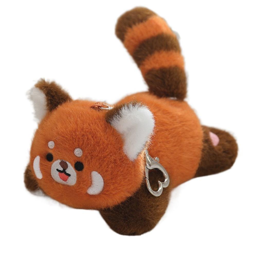 Rotating Tail Panda Doll Pendant Animal Raccoon Plush Keyring Panda Plush Keychain  Best Gifts