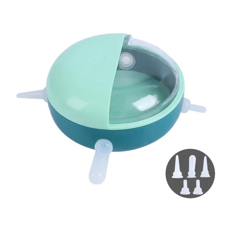 

Puppy Kitten Milk Feeder Sets 180ml Bowl 5 Teats Silicone Simulation Nursing Station Cats Food Dispenser Newborn Pet Accessories синій