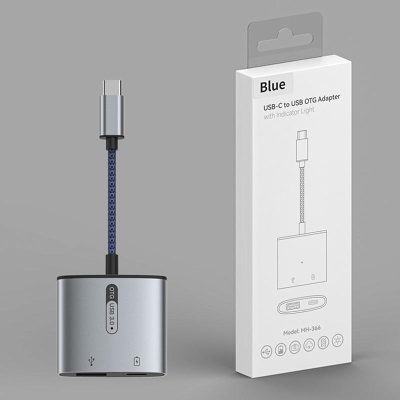 2 In 1 Dual Type C Adapter For HuaWei  Type-c Phone Charging Charger Adapter Splitter Convertor PD 60W USB 3.0