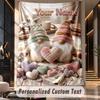 Gnome (72) Theme Custom Tapestry Personalized Custom Name Text Wall Hanging Tapestry Home Decor Background Cloth