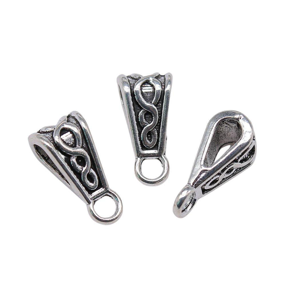 Antique Twisted Pattern Bail Connectors For Charm Attachments Craft Jewelry Accessories