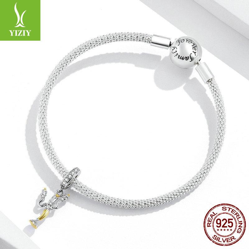 Electroplated Magic Candlestick Diy Beaded Accessory, Fairy Tale S925 Silver Pendant Bsc319