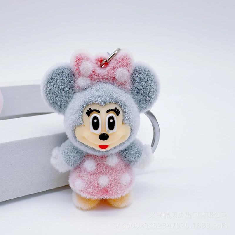 Disney Cartoon Flock Donald Duck Keychain Mickey & Minnie Pendant Toy Cute Bag Accessory Doll Kid Christmas Party Smal Gifts