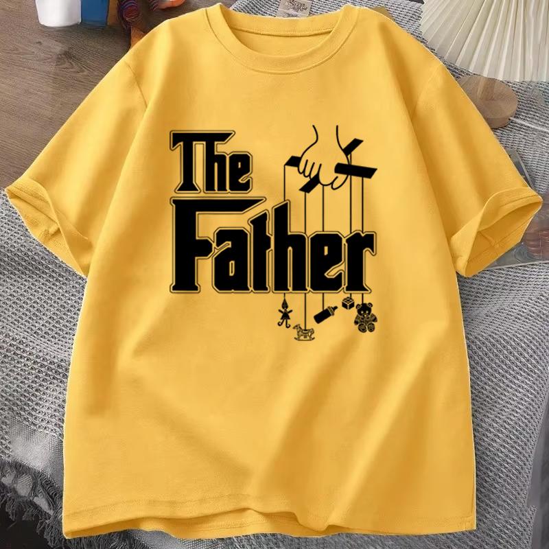 The Father Tshirt Vintage Print Casual Short Sleeve Unisexs Tee Fathers Day Gift Funny Dad Retro Print Casual Male Tees Tops