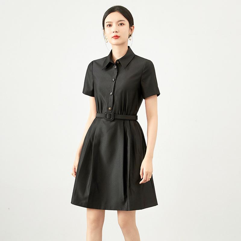 

Silk Wool Waist-Slimming Summer Dress - Women s New Arrival Medium чёрный