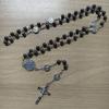 Cross necklace with stainless steel beads and St. Benedict beads, cross design, perfect for everyday wear