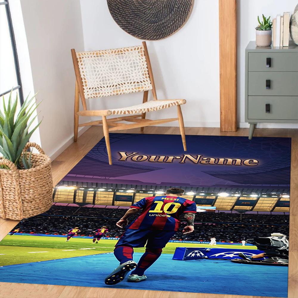 Messi 161 Customize Text Floor Mat Design for Decorate room Kitchen Balcony Hallway Anti-slip Rug Decorate Offices Perfect Gift for Women/Men