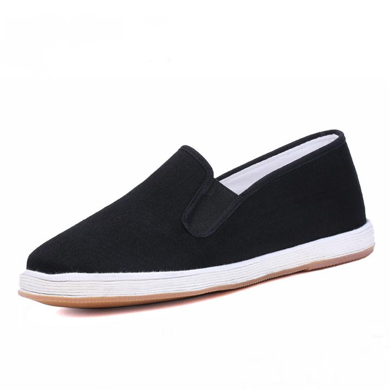 Handmade lasagna casual shoes cloth shoes men's summer middle-aged and elderly one-pedal beef tendon soft sole