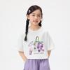 Xiaoyinman Girls' Breathable Grape Print Cotton Blend Short-Sleeve T-Shirt