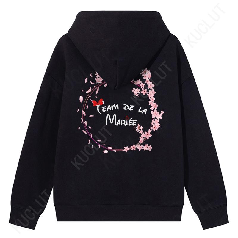 Fashion Team Bride Pullover Hoodies French Woman Bridal Wedding Hoody Outerwears Bachelorette Hen Party EVJF Hooded Sweatshirts