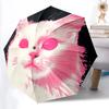 1pc Cat PinkAutomatic Folding Umbrella, Portable Collapsible Design, Casual Outdoor Accessory, for All Seasons 002