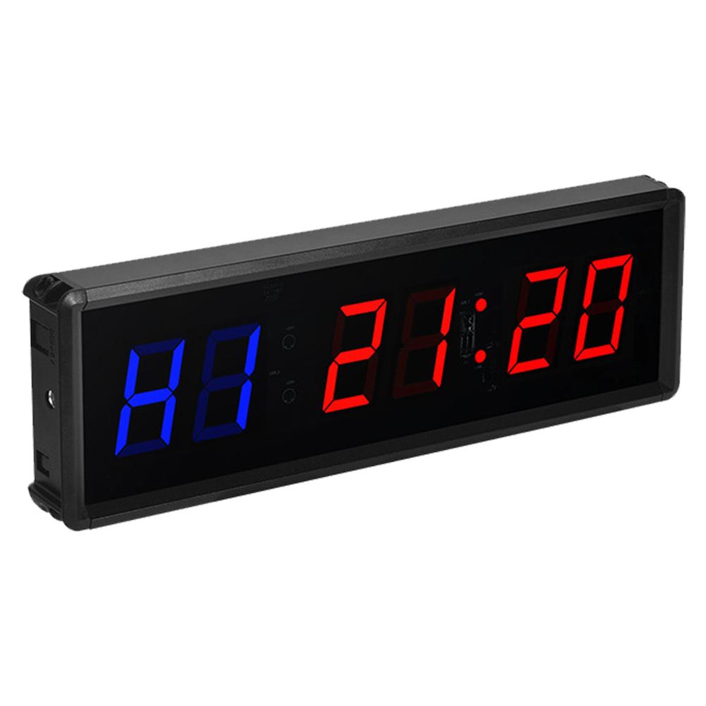 Portable Gym Timer LED Workout Clock Remote Control Count Down/Up Clock Multifunctional Wall Clock for Boxing Crossfit