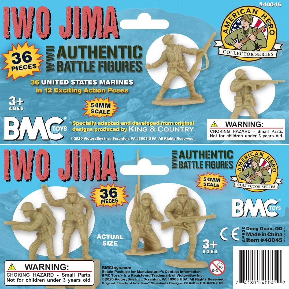 Bmc Ww2 Iwo Jima Corpo dei Marines degli Stati Uniti Plastica Soldatini Esercito 36 Figure Soldato Americano Beige 40045 Beige