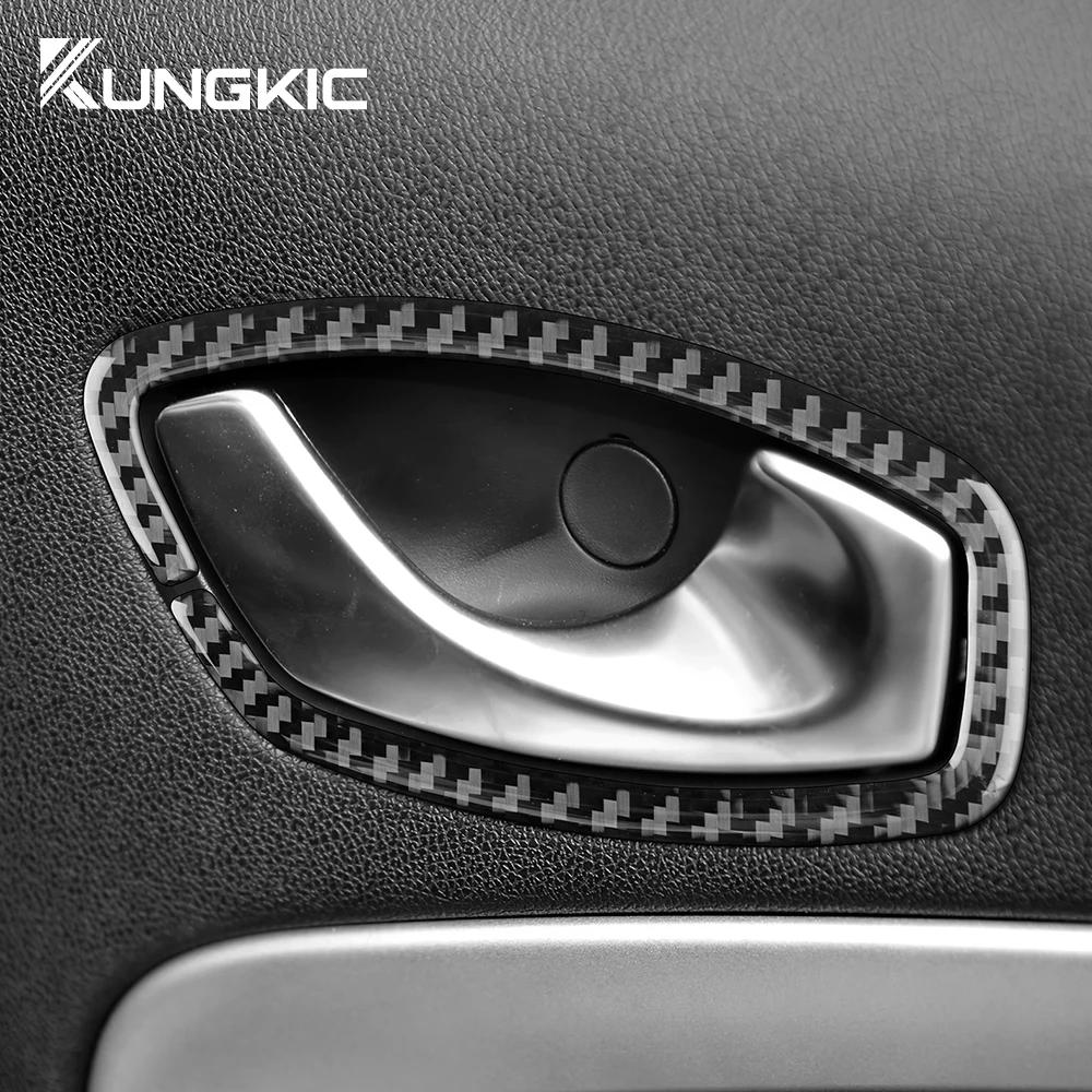 Für Renault Megane 2009 2010 2011 2012 2013 2014 2015 Echter Weicher Kohlefaser Aufkleber LHD RHD Innentürgriff Innenverkleidung