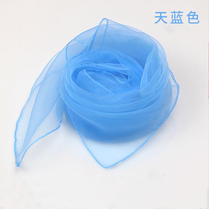 Solid Color Chiffon Small Silk Scarf Performance Dance New Style Small Square Scarf Candy Color Silk Scarf Windproof Scarves