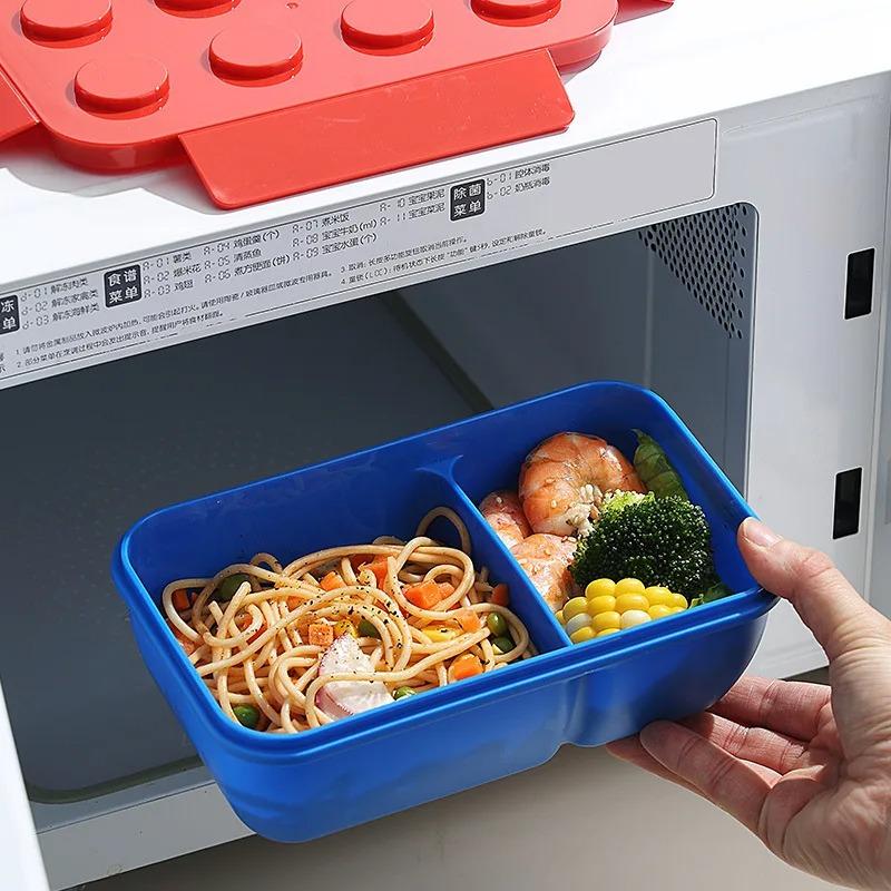 Creative Building Blocks Color Sealed Lunch Box - Kids Student Bento Box, Portable Outdoor Picnic Fruit Salad Container