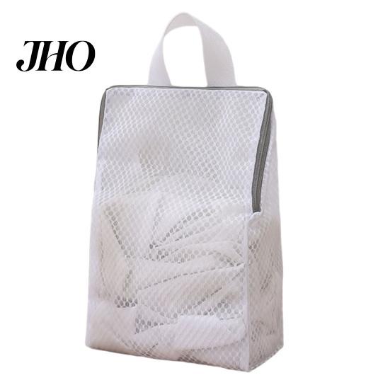 Shoe Wash Bag Mesh Washing with Handle Large Capacity Foldable Zippered Underwear Clothes Laundry Travel Garment Pouch