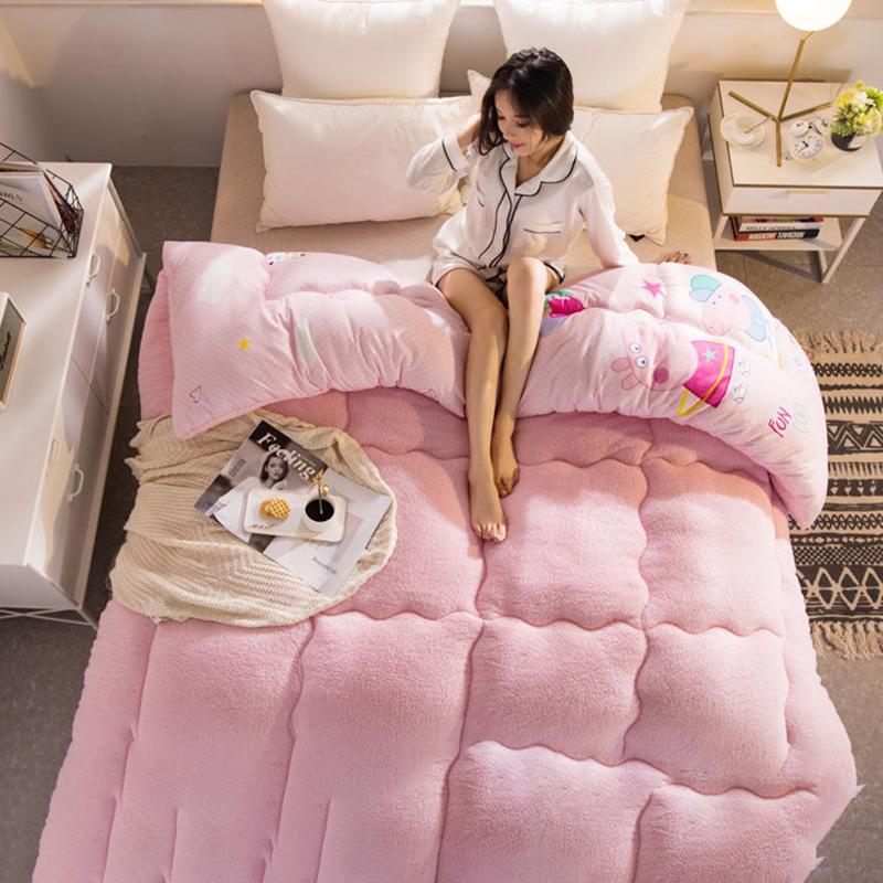 Verdickte Winterdecke aus Lammwolle, doppelte Steppdecke, warme Steppdecke, Einzelbettdecke für Studentenwohnheime