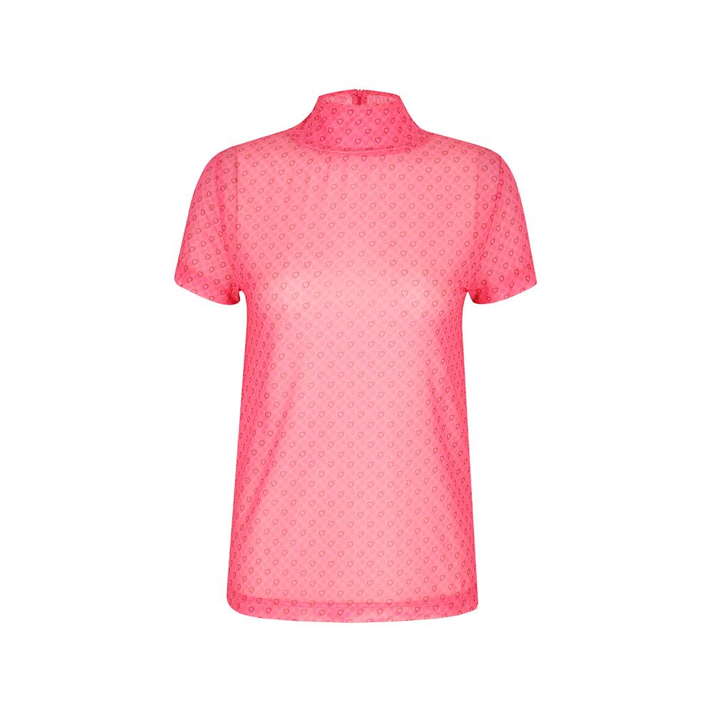 Margarine Fingers Heart Mesh Top (Pk) Pink/Free