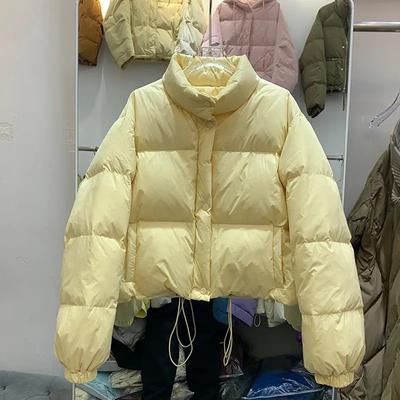 Damen Warmer dicker Baumwollmantel Damen Winter Kurze Baumwollwattierte Jacke Koreanischer Lockerer Kurzer Parka Mantel Damen Oberbekleidung