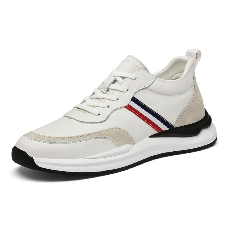 

Модные износостойкие мужские кроссовки модные повседневные туфли из натуральной кожи спортивные кроссовки для бега мягкие кроссовки высокого качества для мужчин треккинговая обувь 43 белый