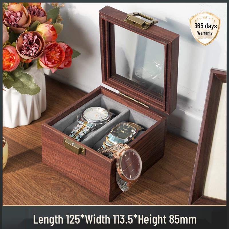 Large Capacity Multi-Grid Wooden Storage Box for Sunglasses, Glasses, and Watches