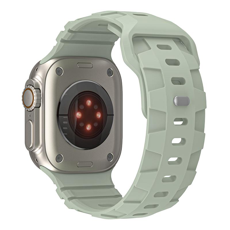 

YINGSHEHUI For Apple Watch 10 46mm/Ultra 2/Ultra 49mm/9 8 7 45mm/SE (2023) SE (2022) SE 6 5 4 44mm/3 2 1 42mm Silicone Watch Band Rock Green