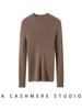 Women's Pure Cashmere Sweater - Half-High Neck, Slim Fit, Solid Color, Long Sleeve Pullover Knitwear, Perfect as a Base Layer for Autumn and Winter.
