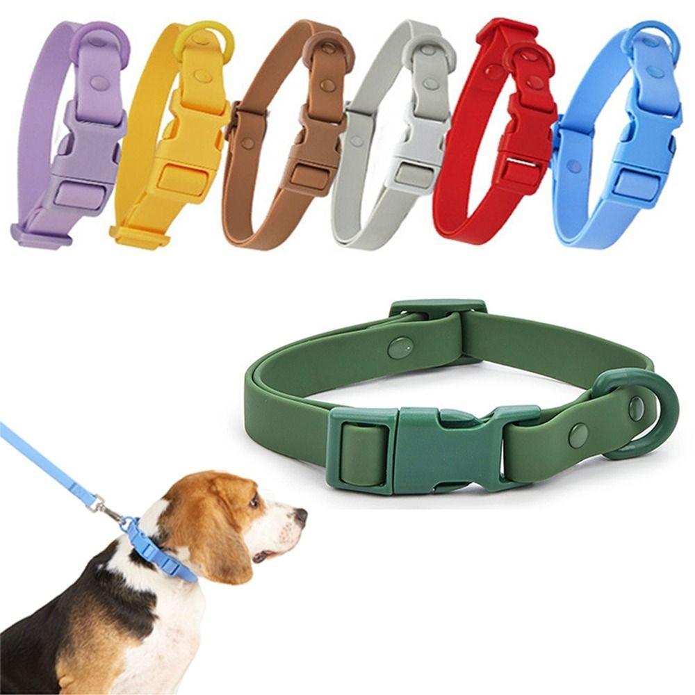 Elastic Webbing Pet Collar Adjustable Pet Identification Waterproof Dog Collar Rustproof Quick Release Buckle