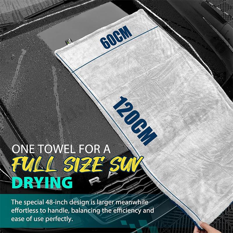 60X120CM Oversized Car Towel 1400GSM High Absorbent Ultra-Thick Drying Cloth for Car Detailing Soft Scratch Free Cleaning Towel